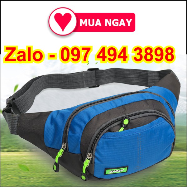 Túi đeo ngang eo buôn bán đựng tiền nam nữ nhiều ngăn màu sắc thời trang vải 2 lớp đẹp bền