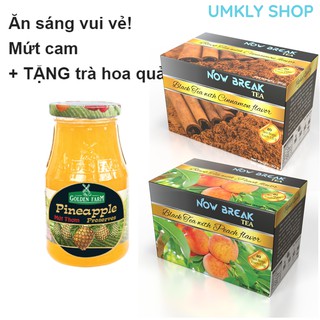 Mứt thơm 210g golden farm + 10 túi trà now break tea kèm theo