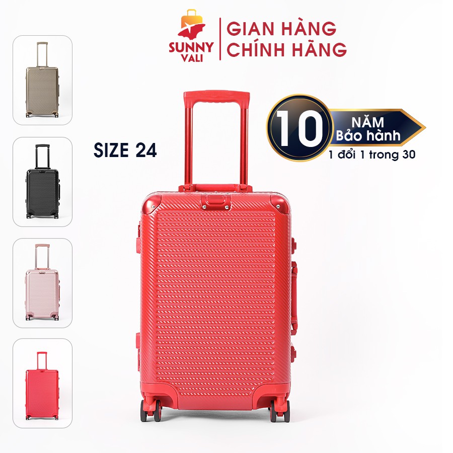 Vali kéo du lịch SUNNY size 24 RIO821 - khóa sập, bề mặt vân nhám, khóa TSA hải quan