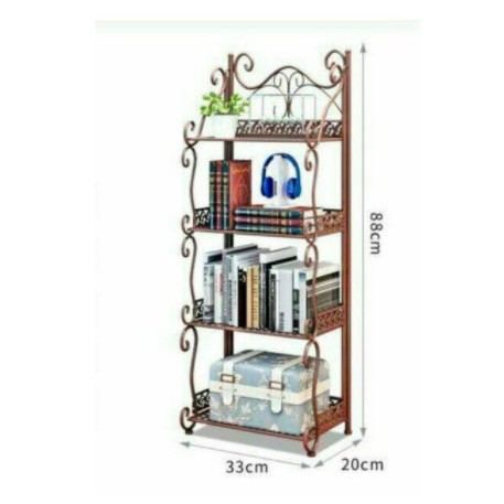 Kệ Sắt 4 Tầng Hoa Văn Đa Năng Tiện Dụng Gấp Gọn Sang Trọng