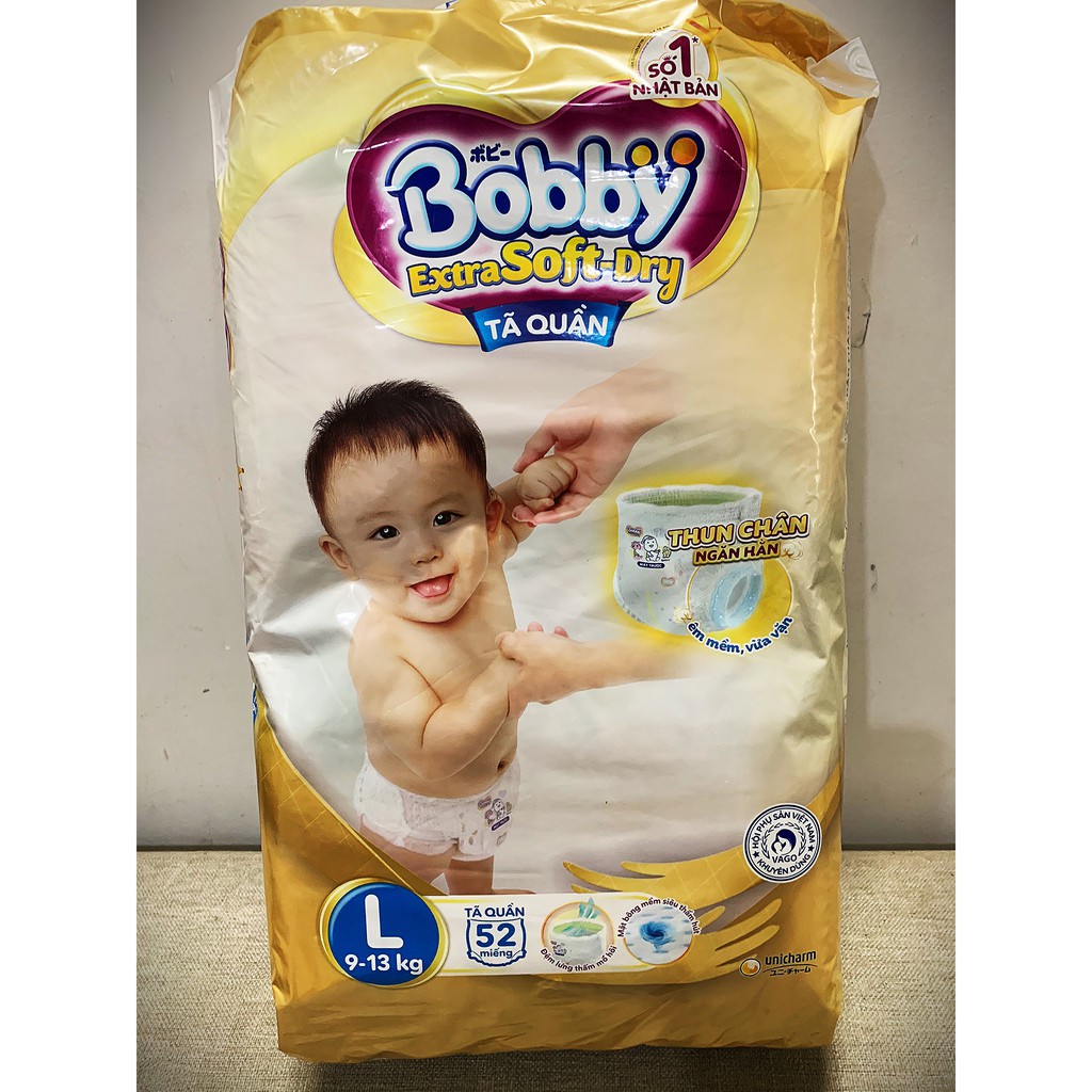 1 GÓI Tã Quần Bobby Extra Soft Dry M60/L52 /XL46/XXL46 MIẾNG