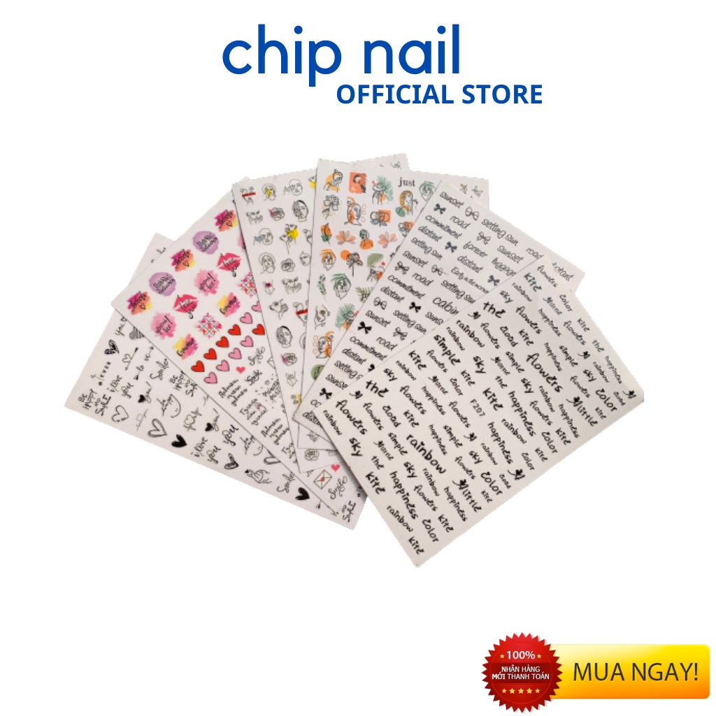 Miếng dán móng tay 3d nail sticker chủ đề logo các thương hiệu