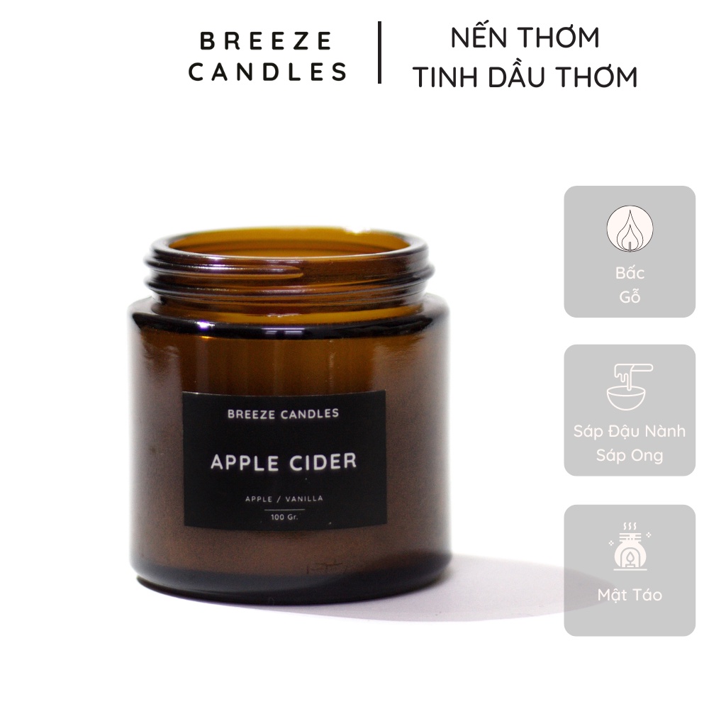 Nến thơm thiên nhiên hương mật táo ngọt ấm nồng nàn - APPLE CIDER - 100gr
