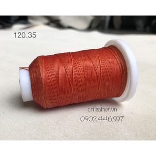 Chỉ sáp may da đỏ cam size 0.35mm ms 120.35
