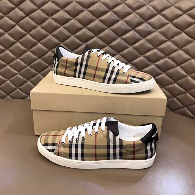 Giày thể thao/sneaker nam thương hiệu Burberry da thật cao cấp thiết kế kẻ caro cổ điển phong cách