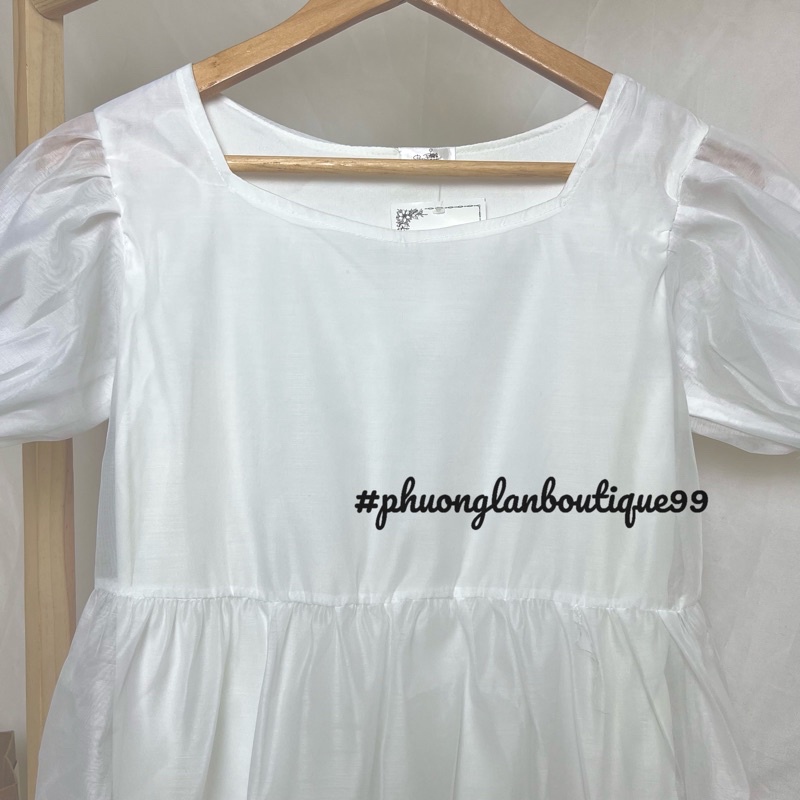 Áo tay bồng  Áo babydoll tay phồng tiểu thư màu trắng phong cách Hàn Quốc Ulzzang dành cho nữ PHULA