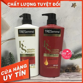 💥 HÀNG CHÍNH HÃNG💥 Combo dầu gội 640g + dầu xả 620g TRESemmé Keratin Smooth Tinh dầu Argan và Keratin vào nếp suôn mượt