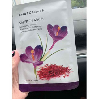(Dùng thử) 1 miếng Mặt nạ nhuỵ hoa nghệ tây Saffron mask L&Y, nhập khẩu Uk