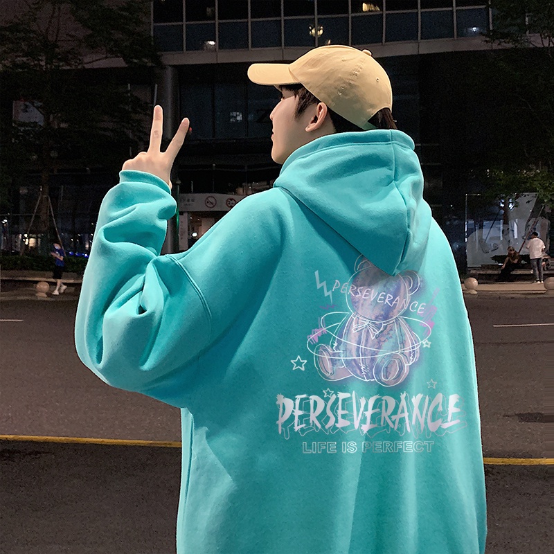 Áo hoodie nam form rộng thời trang unisex hàn quốc áo hoodie nam over size vải nỉ đẹp in hình gấu phong cách đi học