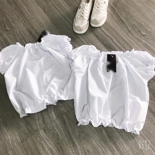 Áo croptop vai bồng chun eo _NT