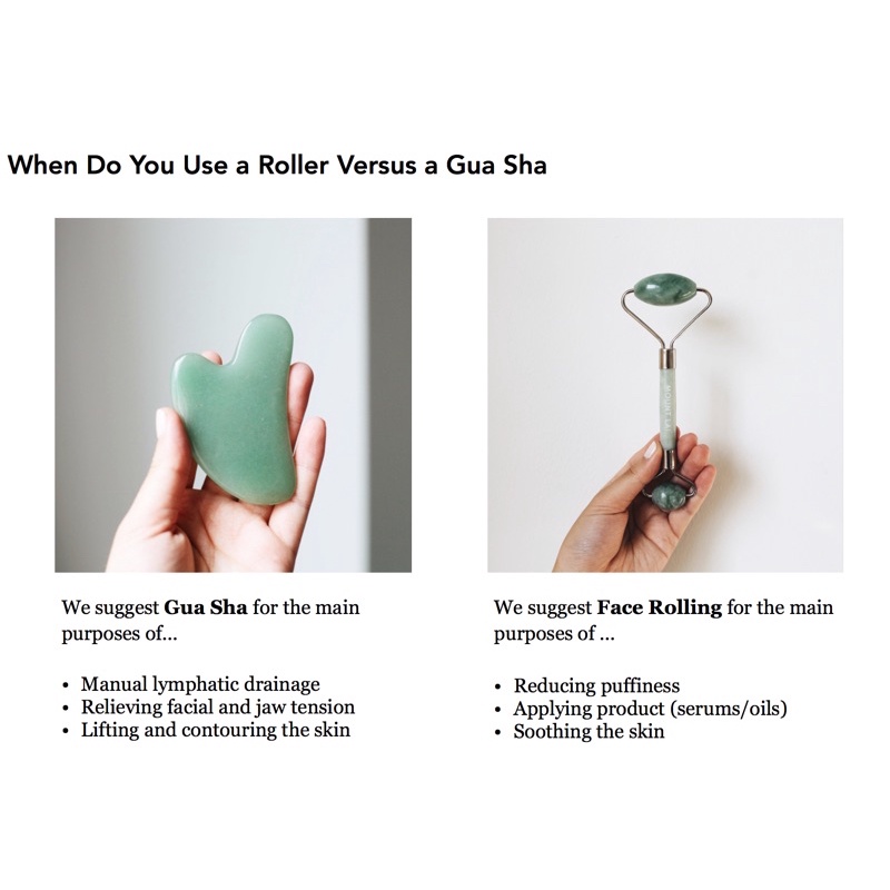 Đá lăn mặt Facial Roller và Gua sha massage mặt Mount Lai / Zoe Ayla ngăn ngừa lão hoá