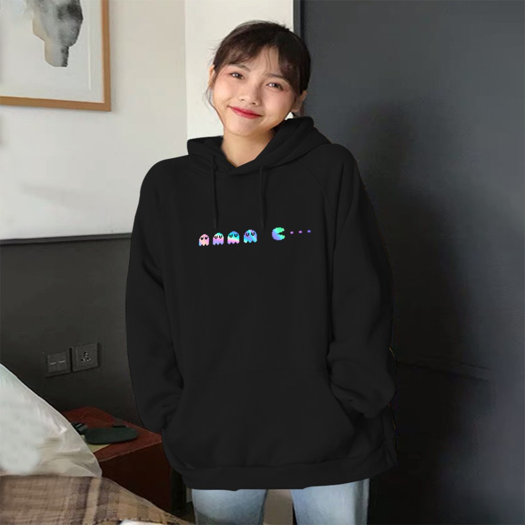 Aó khoác nỉ Hoodie phản quang GAME OVER, Áo khoác nỉ nam nữ họa tiết hình cá tính - PQ22KN