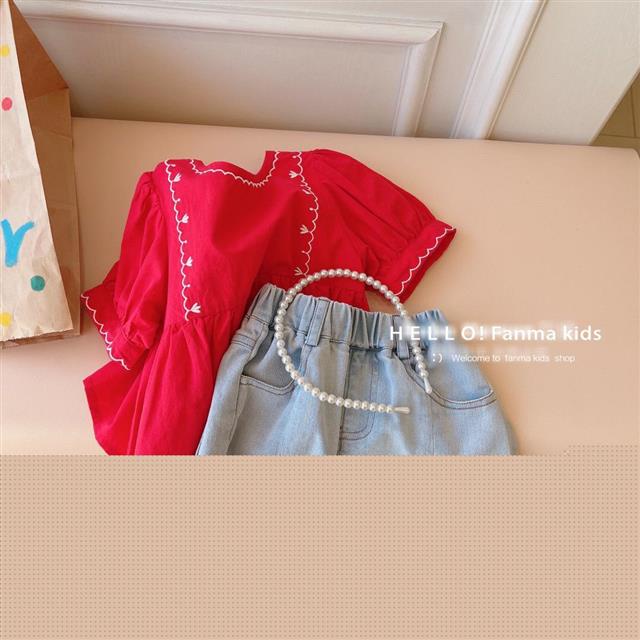 Quần Short Denim Mềm Mại Thêu Hình Trái Tim Phong Cách Hàn Quốc Nhật Bản Thời Trang Mùa Hè 2022 Dành Cho Bé Gái