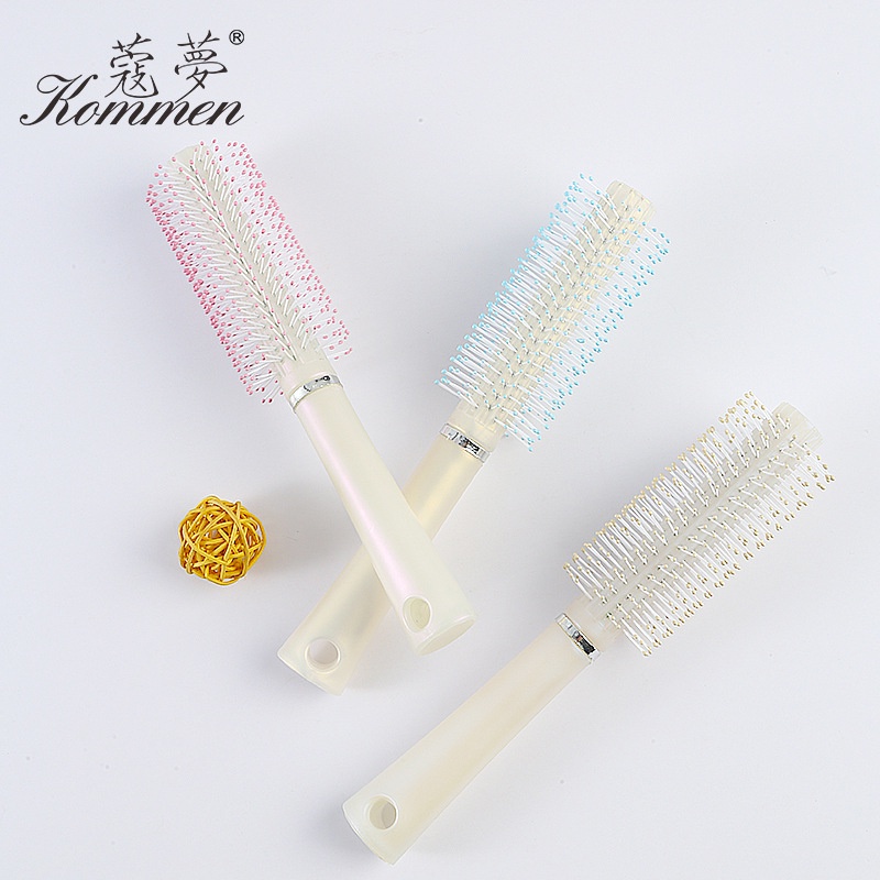 Lược Lăn Chải Tóc Tạo Kiểu Xoăn Đính Ngọc Trai Dành Cho Salon