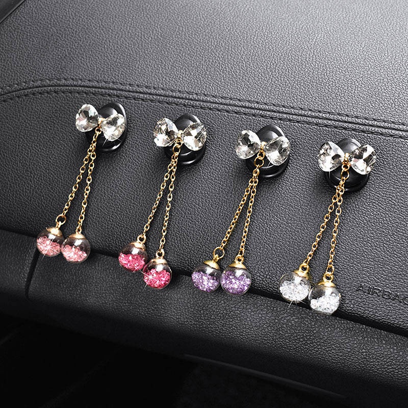 Car Small Hook Creative Diamond Crystal Car Interior Decoration Front Row Adhesive Hook Multifunctional Storage Universal fceU