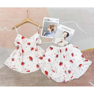 Bộ đồ ngủ 2 dây lụa satin cao cấp