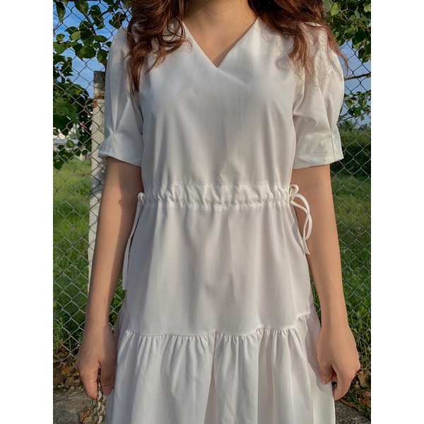 Đầm babydoll eo rút nơ