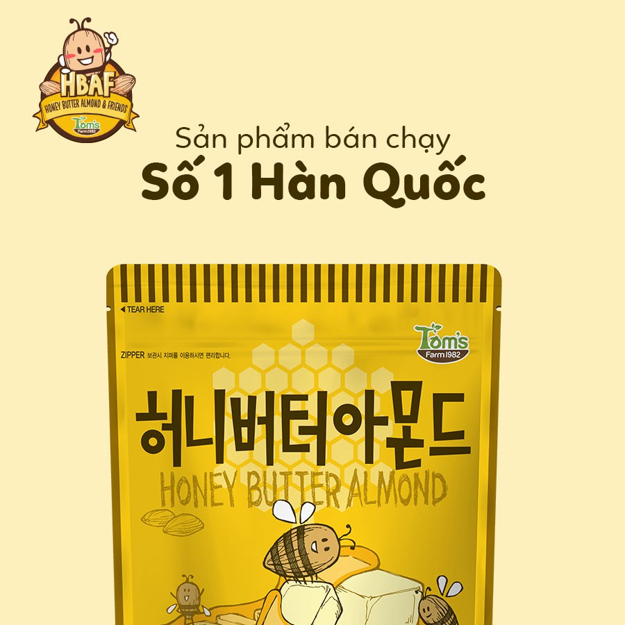 Hạnh nhân tẩm Bơ Mật Ong Tom's Farm 30g | BigBuy360 - bigbuy360.vn