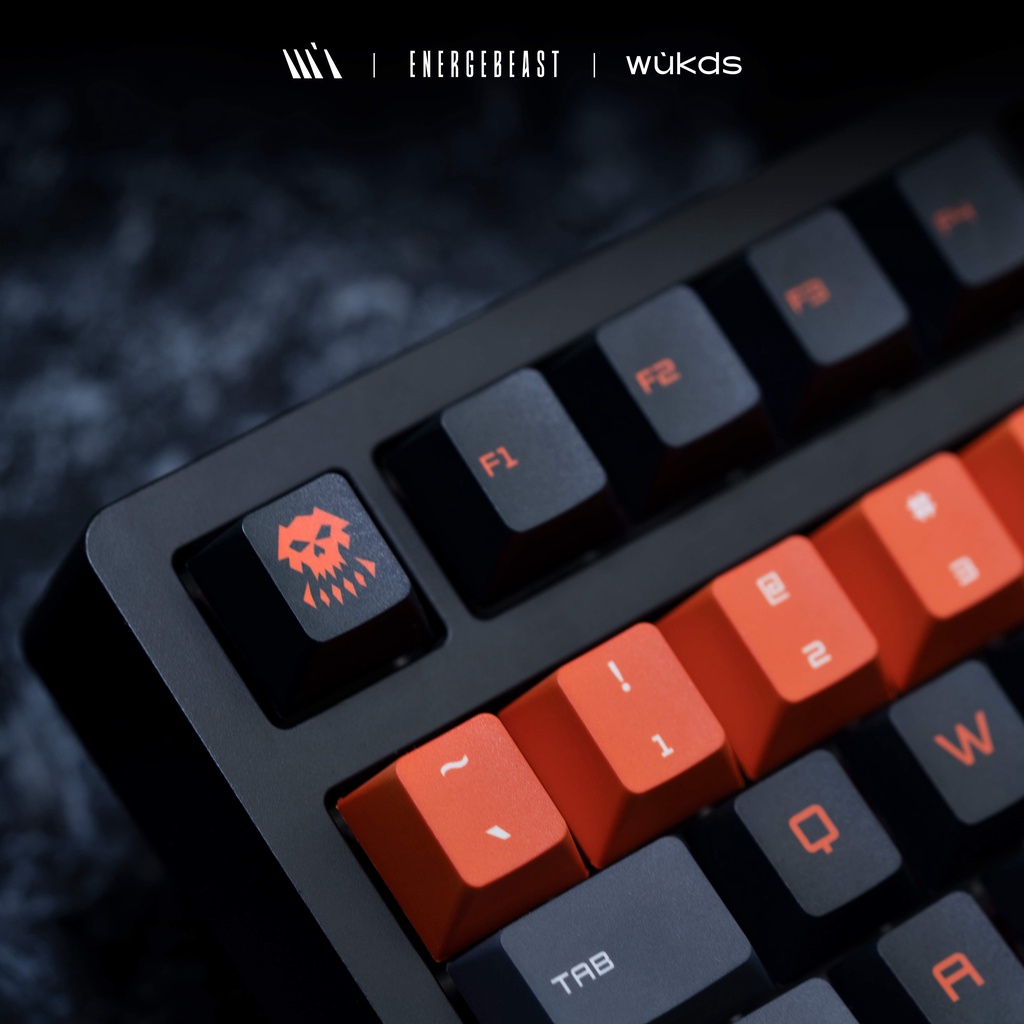 WUKDS ENERGE BEAST Keycaps 143 Phím PBT Thuốc nhuộm thăng hoa Keycaps Cherry Profile Keycaps dành cho Bàn phím cơ Cherry Gateron MX Switch