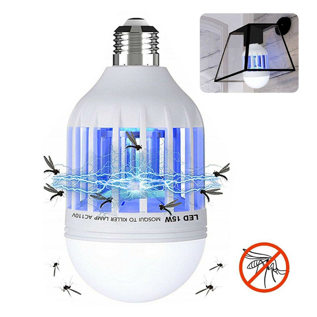 Đèn LED UV bẫy và diệt ruồi muỗi côn trùng bằng điện ở trong nhà hoặc ngoài trời