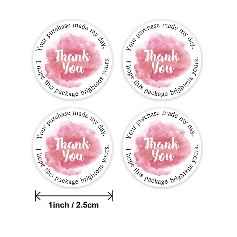 Cuộn 500 miếng dán in chữ thank you 2.5cm