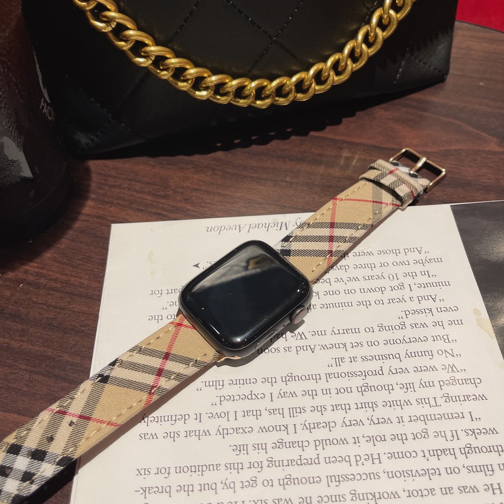 Dây đeo đồng hồ thích hợp cho Apple Watch series 6 5 4 3 2 se iwatch 38mm / 40mm / 42mm 44mm t500 w26 u78 plsu BURBERRY