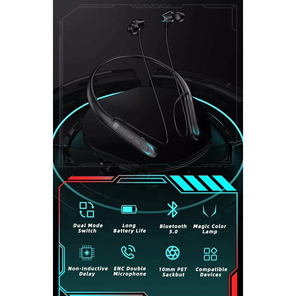 Tai nghe không dây thể thao WIWU Cobra 2 Gaming chuyên dụng ,  tai nghe chạy bộ , chống nước cao cấp , hàng chính hãng