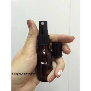 Chai thủy tinh nâu phun sương 20ml