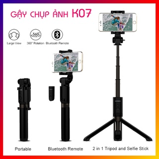 Gậy Chụp Ảnh Tự Sướng , Chụp Hình selfie có bluetooth 3 chân đa năng - Tripod K07 - Kèm Điều Khiển từ xa