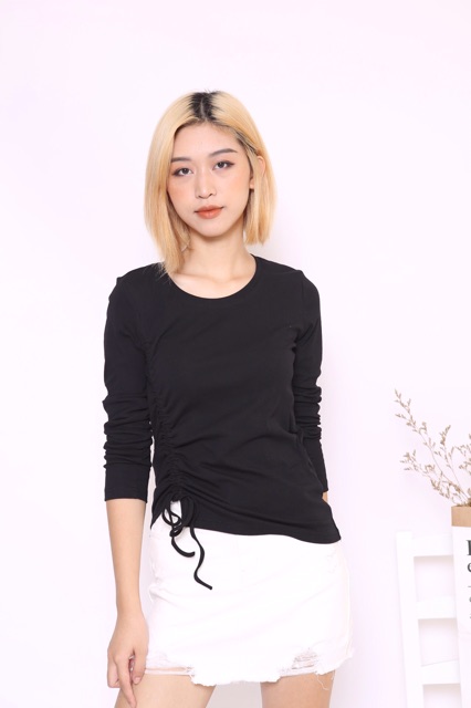 Áo thun nữ dài tay bozip vải dư xịn