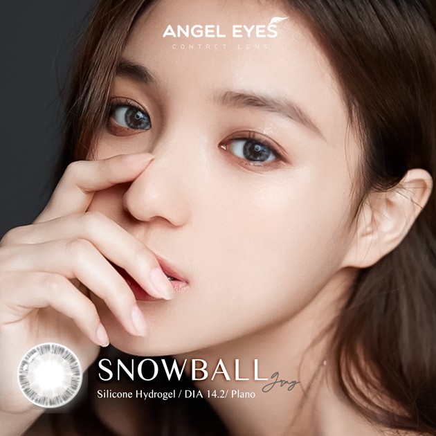 [GIÁ SỐC] Kính áp tròng 2 màu nâu và xám Angel Eyes - Snowball - Đường kính 14.2  - Không độ