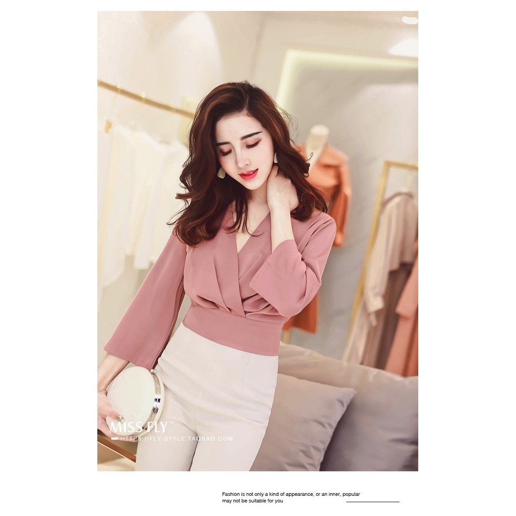 Áo sơ mi công sở ❣️FREESHIP❣️ Áo Kiểu Xếp Ly Bó Eovv - Hàng thiết kế chuẩn