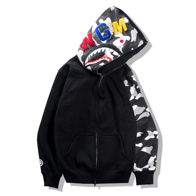 New Bape WGM Shark Camouflage Hoodie Sweater Men Women Casual Jacket Luminous