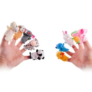 Set 10 Con Rối Ngón Tay Hình Thú Nhồi Bông Đáng Yêu