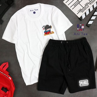 Combo áo thun cotton +short kaki pubg 5