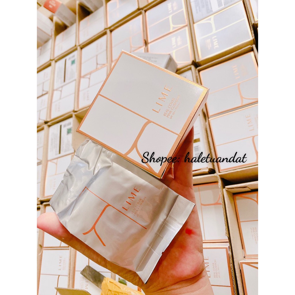 Phấn nước Lime Real Cover Pink Cushion SPF50+ PA+++ ( Trắng + Đen ) | BigBuy360 - bigbuy360.vn