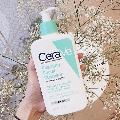 Sữa rửa mặt CeraVe Foaming Facial Cleanser cho da thường - da dầu