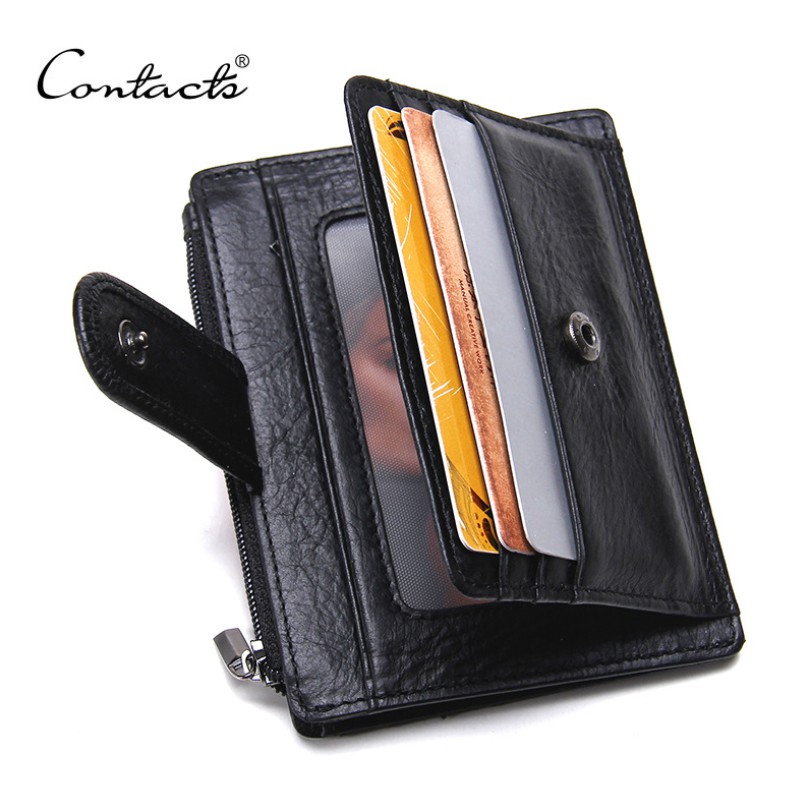 2020 Contact 1007 - Bảo Hành 2 Năm - Bóp Ví Bỏ Túi Tiện Dụng Da Ngựa Điên Women Wallet Genuine Bò - Nam Nữ