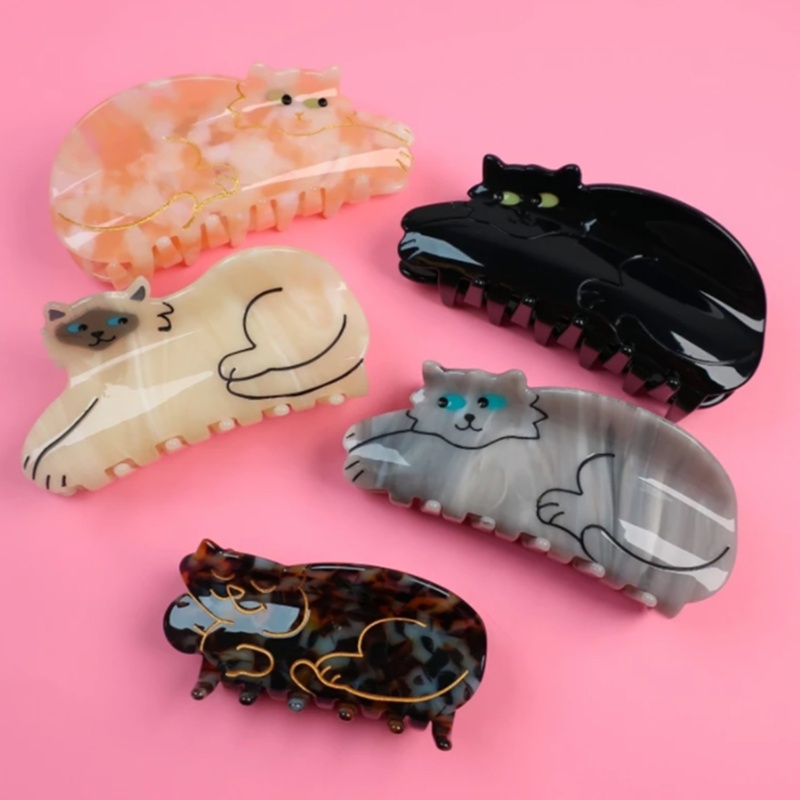 Kẹp Tóc Hình Mèo Dễ Thương Chống Trượt Tiện Dụng