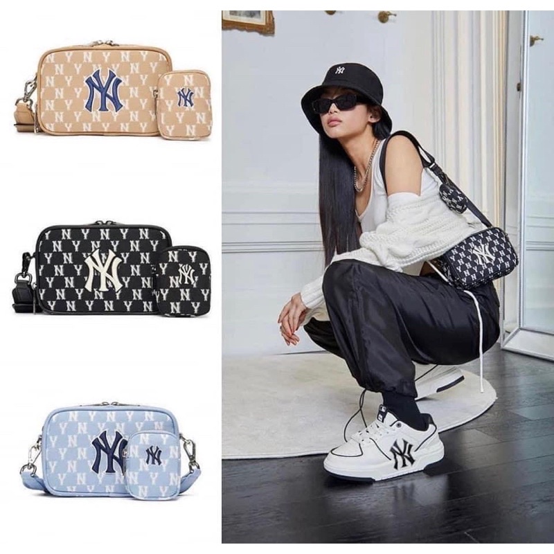 Túi đeo chéo MLB vải monogram size 18