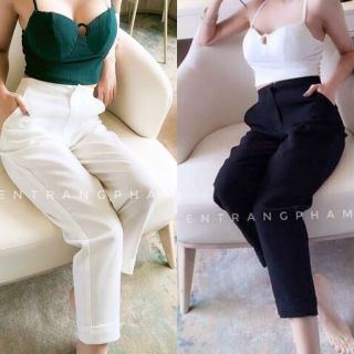 FRS50K_ QUẦN BAGGY CẠP LIỀN 2 MÀU ĐEN_TRẮNG