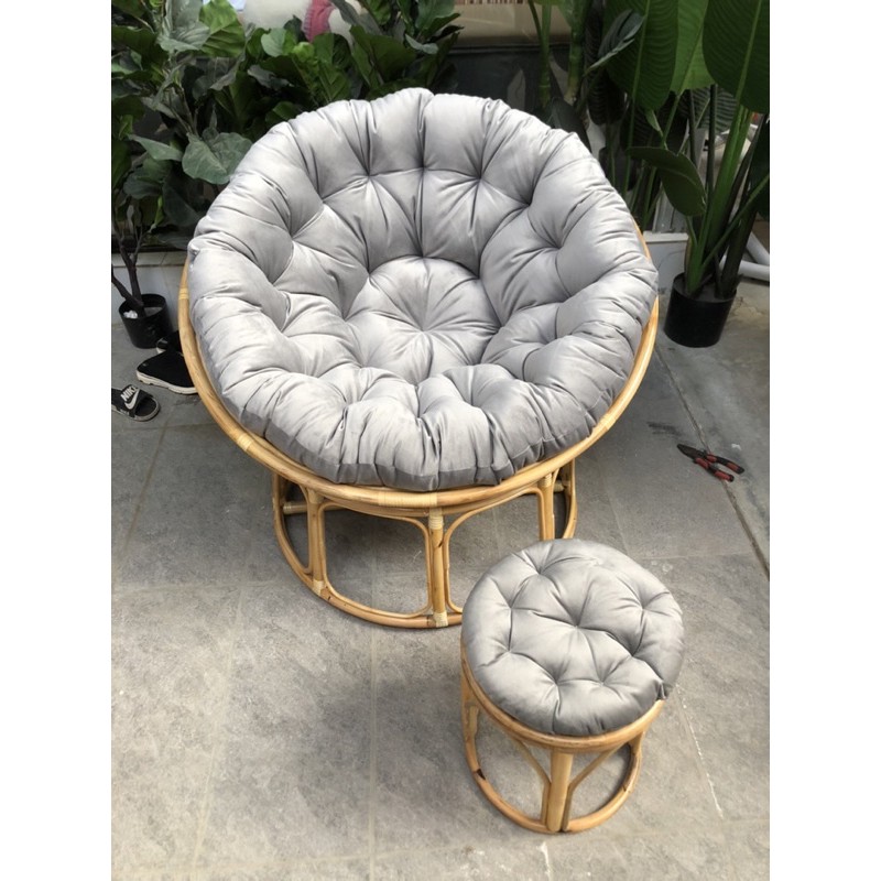 Ghế lười thư giãn Papasan mây thật/ giả mây phòng ngủ, decor ban công nằm thư giãn, trang trí phòng khách, đọc sách