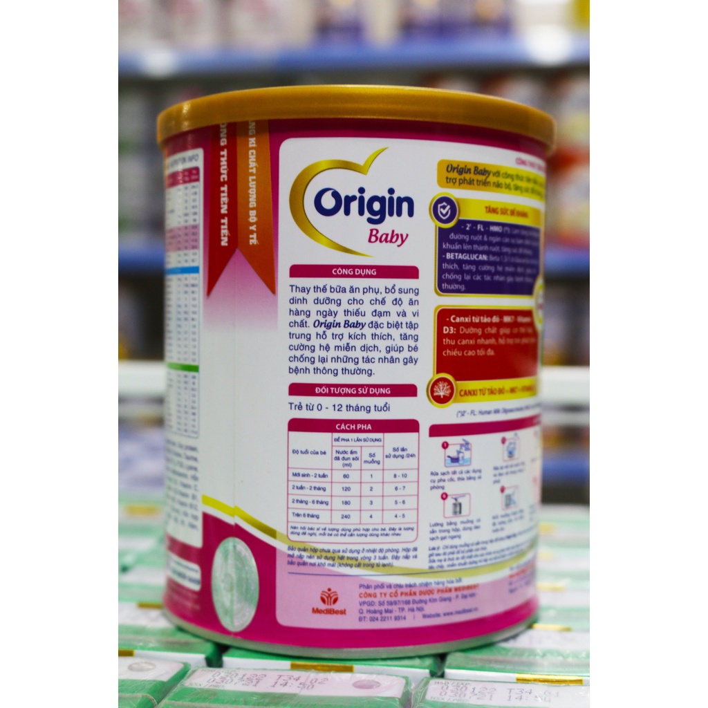 Sữa bột Origin baby 900g, 400g