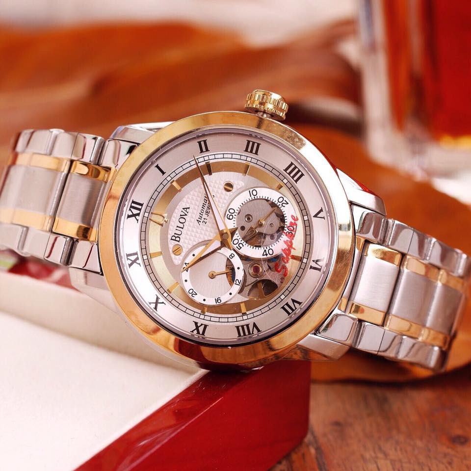 Đồng Hồ Cơ Nam Bulova Cao Cấp Automatic BUOH04TR Máy Cơ Tự Động Chống Xước Chống Nước