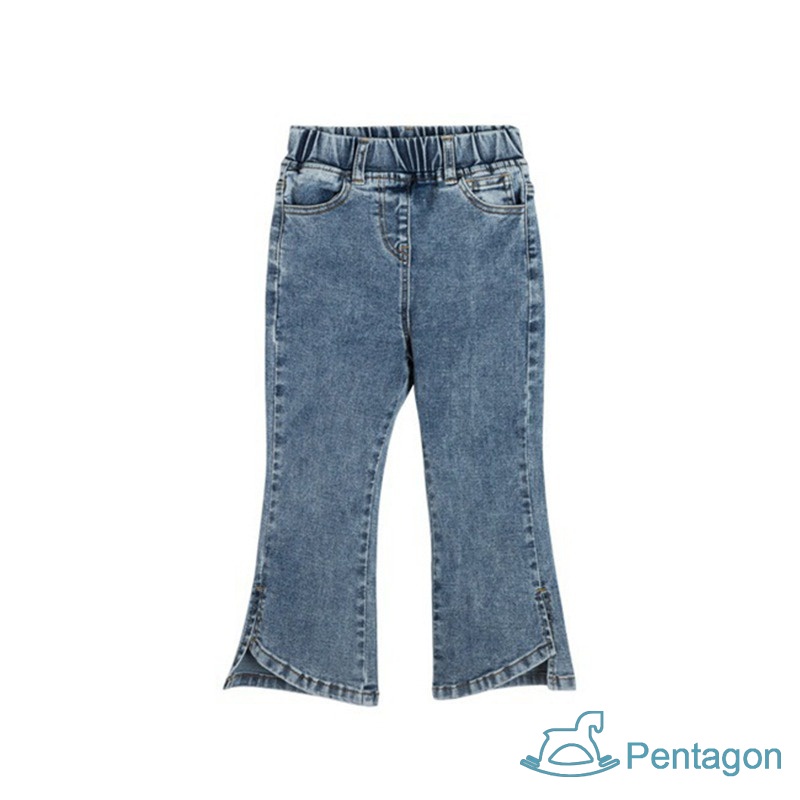 Quần Jean Ống Loe Màu Sắc Đơn Giản Cho Bé Gái