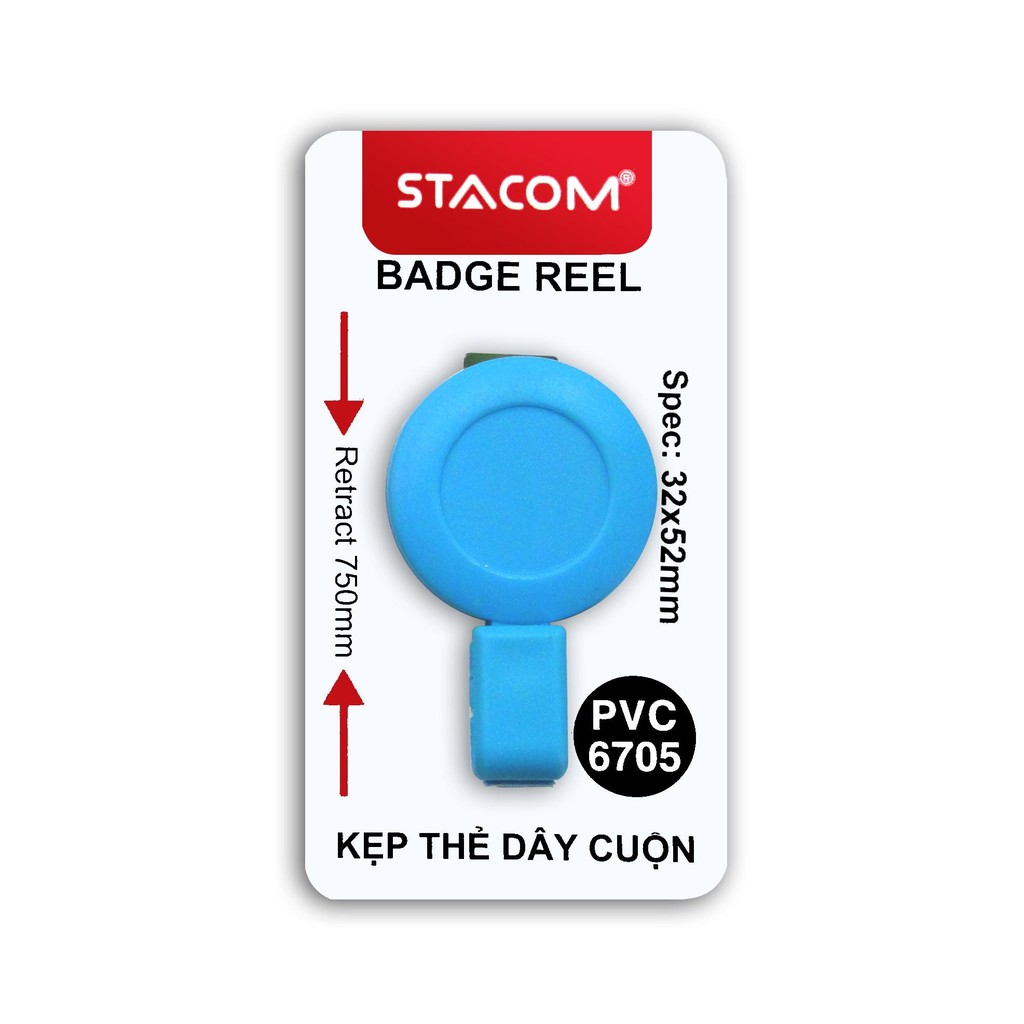 [Mã LIFEBOOK2 giảm 10% đơn 0Đ] Kẹp đeo bảng tên dây cuộn STACOM - PVC6705