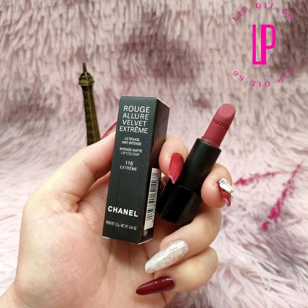 Son Chanel Rouge Allure Velvet 116 Extreme mini 1.2g bờ môi mềm mượt tự nhiên quyến rũ | BigBuy360 - bigbuy360.vn