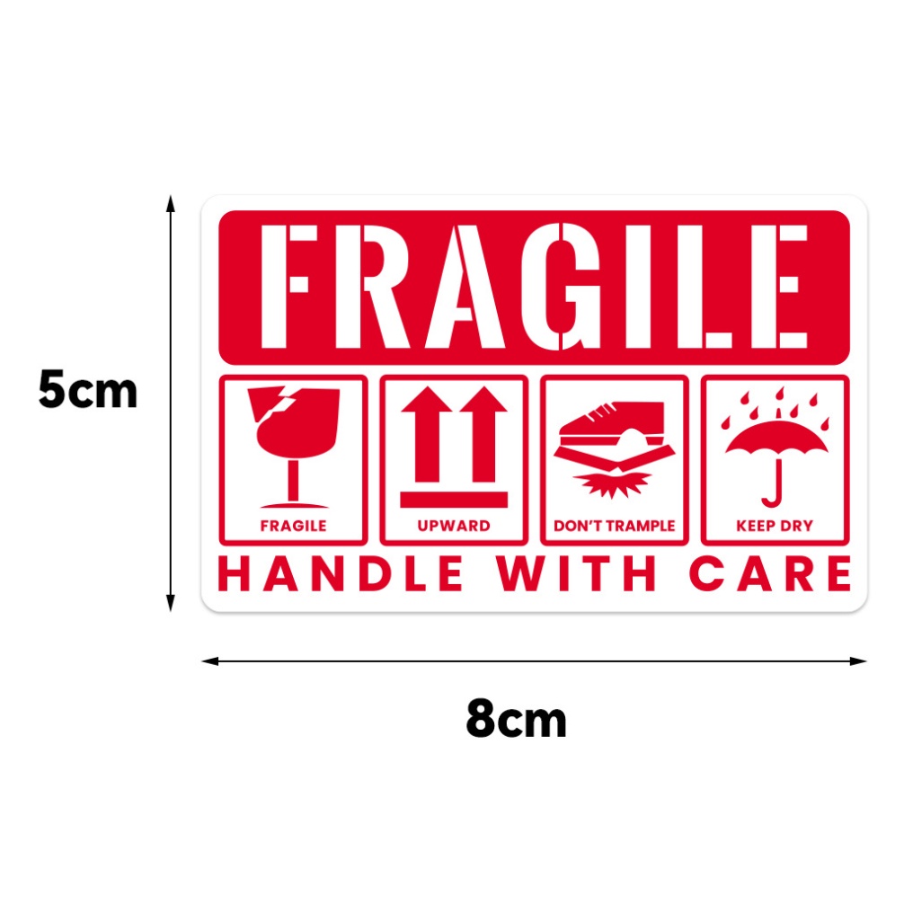 Nhãn Dán Cảnh Báo Hàng Dễ Vỡ Màu Đỏ SC307 Sticker