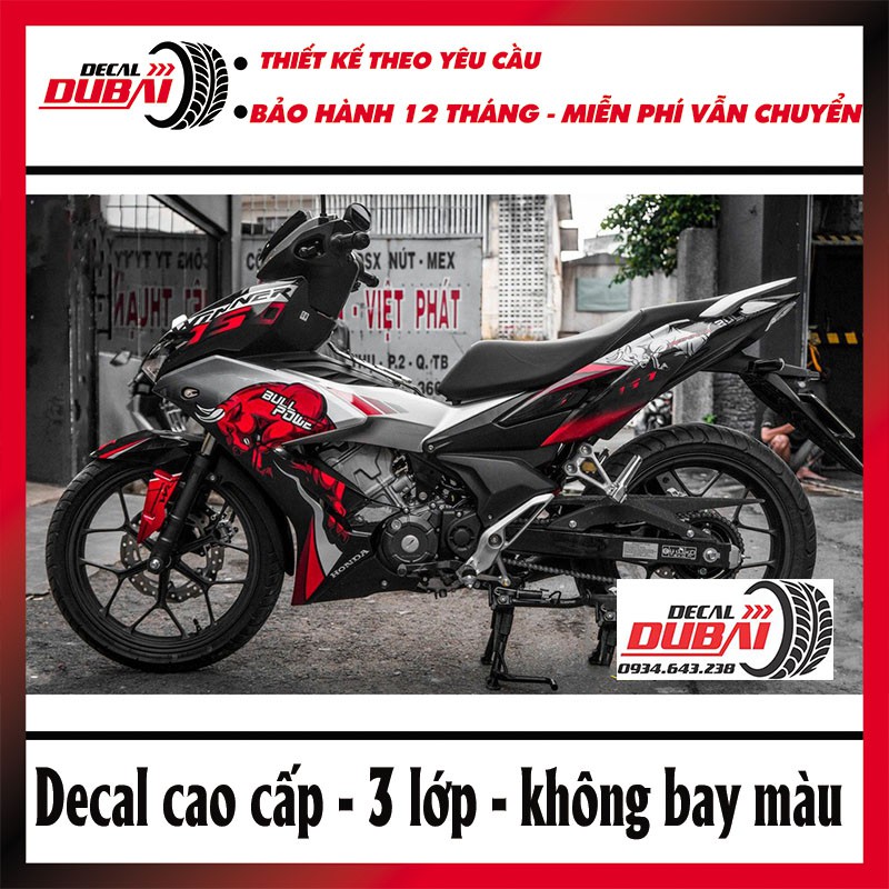 Tem Trùm Winner X Đỏ Bạc Đen Bò Tót