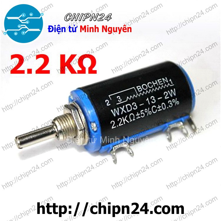 [1 CHIẾC] Biến trở WXD3 2K2 (WXD3-13-2W 10 vòng) (2.2K)